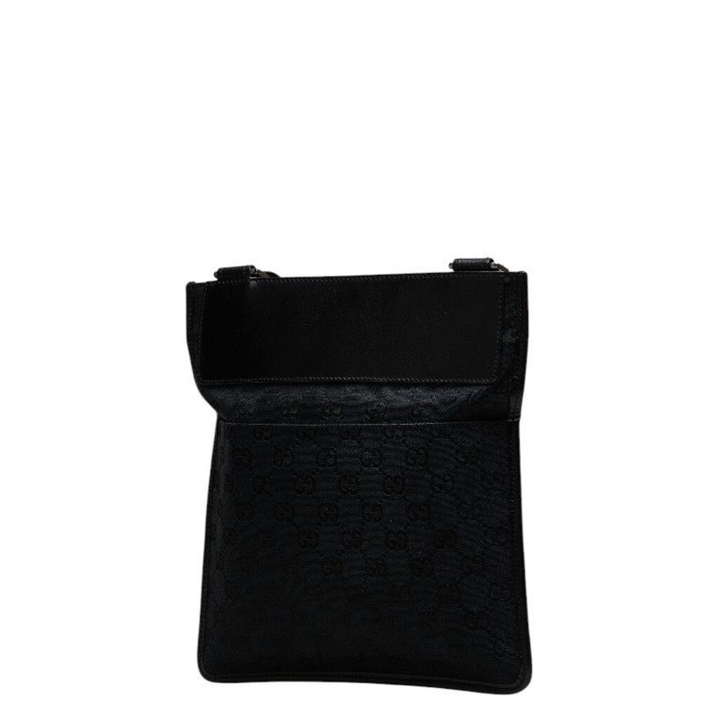 Gucci GG Canvas Shoulder Bag Leather Navy